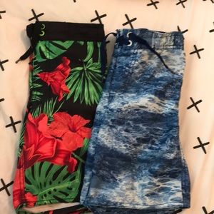 Two boys board shorts